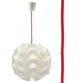 Lampa wisząca żyrandol HAPPY COLOR 40cm biała kula sufitowa czerwony